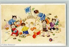 Verlag Oppel & Hess Serie 1461-1 Vermenschlichte Katzen - Kinderzeit Baumgarten, Fritz 1933
