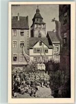 37269 W3440 Eschwege Künstlerkarte Eschweger Johannisfest Maienzug Fahne sign Ernst Metz