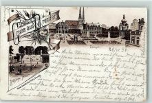 O8000 Dresden Vorläufer Druck 1890-1895 , Lithographie Brühlsche Terrasse Zwinger Vorläufer Gebrauchsspuren