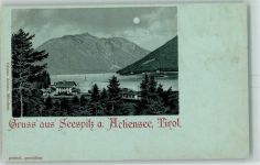 6212 Maurach Lithographie / Mondschein Seespitz am Achensee