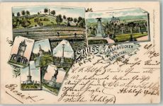 66111 W6600 Saarbrücken 1896 Lithographie Spichererberg Ehrental Denkmäler Germania