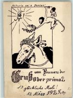 W6500 Mainz a Rhein Abituria seis Paner Pferd Affen Lorbeerkranz Studentika