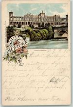 W8000 München Vorläufer Druck 1890-1895 Maximilianeum Vorläufer 1895 Lithographie