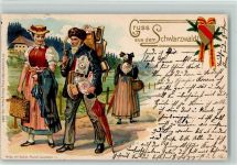 Schwarzwald Trachten, Berufe, Uhrenverkäufer AK Mandt 1904 Prägedruck