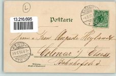 18546 O2331 Stubbenkammer Lithographie 1899 Königsstrah mit der Fischerhütte Schlucht Wissower Klinken von Westen gesehen