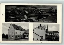 53945 W5378 Mülheim b Blankenheim, Ahr - Gesamtansicht Fremdenpension J. Hellenthal Gasthaus zum Bahnhof Kirche 3-Bildaufnahme