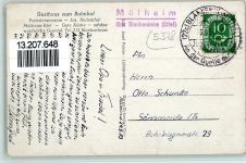 53945 W5378 Mülheim b Blankenheim, Ahr - Gesamtansicht Fremdenpension J. Hellenthal Gasthaus zum Bahnhof Kirche 3-Bildaufnahme