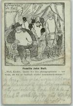 Familie John Bull Antiporpaganda Schwarzafrikaner AK Militär Humor WK I 1915 Gebrauchsspuren