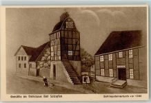 32105 W4902 Bad Salzuflen Künstlerkarte Schliepsteinerturm Gemälde im Volkshaus