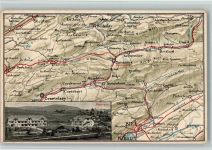 Tavannes Landkarte Landkarte 1906 Lithographie