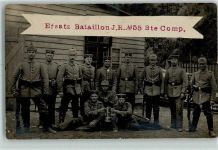 W5800 Haspe Ersatz Bataillon J. R. Nr. 55 3te Comp. Lippisches Regiment Soldaten Ort lt. Stempel Privatfoto (Militär) 1914 Foto AK