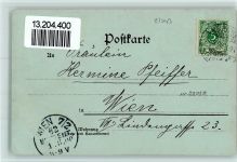 68100 Mulhouse 1900 Lithographie / Mondschein Gruss aus - Bahnhof, Kirche AK