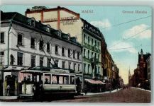 55116 W6500 Mainz a Rhein 1908 - Große Bleiche , Straßenbahn AK