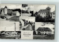 96465 W8632 Ebersdorf b Coburg - Ebersdorf, qualmende Schornsteine, Fabrik, Kirche, Schule? Straße, gute Erhaltung AK