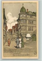 34117 W3500 Kassel , Hess Künstlersteindruck Straße Brüderstr. AK