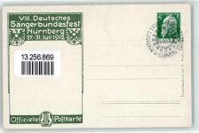 W8500 Nürnberg Achtes Sängerbundesfest Erinnerung an die Feier 50jähriges Bestehen deutscher Sängerbund sign C. Schmidt Sonderstempel Privatganzsache 1912 Künstlerkarte