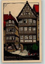 97877 W6980 Wertheim a Main Künstlersteindruck Häusergruppe am Marktplatz Konditorei sign