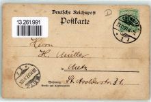09111 O9000 Chemnitz , Sachs 1897 Gebrauchsspuren Marktplatz Markthalle Schloßteich Geschäftshaus Königsfeld Lithographie