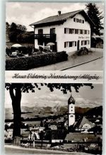 87484 W8964 Nesselwang Foto AK Haus Viktoria Kirche