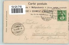 Basel Bâle Pfalz mit Münster Lithographie/Prägedruck Wappen 1902 Gebrauchsspuren