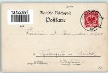 W3000 Hannover Vorläufer Druck 1890-1895 , Lithographie Hoftheater Vorhang im 1. Theater Denkmal Vorläufer Gebrauchsspuren