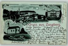 84539 W8261 Zangberg Gebrauchsspuren Palmberg Schafe Vila Riedl Kloster Lithographie Mondschein
