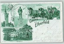 42103 W5600 Elberfeld 1903 Lithographie Weyersbusch Turm Bismarck Denkmal Victoriaplatz