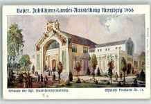 W8500 Nürnberg Bayerische Jubiläums-Landes-Ausstellung Staatsforstverwaltung Offizielle Postkarte No.11 Privatganzsache 1906 Lithographie