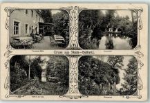 02708 O8701 Bellwitz 1915 - Gruss aus Skala Gemauerte Mühle Gondelfahrt Rittersprung Ruderboot