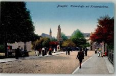 06749 O4400 Bitterfeld - Kaiserstraße mit Kriegerdenkmal Litfaßsäule