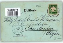94032 W8390 Passau 1898 Lithographie Oberhaus Mondschein