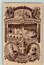 80331 W8000 München 1906 - Grundsteinlegung des Dt. Museums 1906 Wappen Kaiser Wilhelm AK