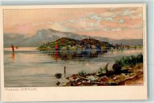 Sirmione Künstlerkarte Nr. 1382 Halbinsel sign. Diemer, Zeno Zieher Ottmar 1898 Lithographie / Mondschein