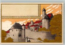 08118 O9509 Hartenstein b Zwickau Lithographie Künstlerkarte Schloß Hartenstein sign. Willibald Weingärtner