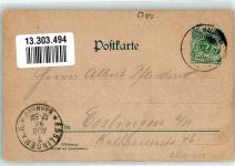 61231 W6350 Bad Nauheim 1898 Gebrauchsspuren Zwerg Weinfass Gasthaus Johannisberg Lithographie
