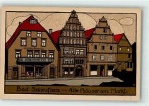 32105 W4902 Bad Salzuflen Künstlersteindruck Alte Häuser am Markt