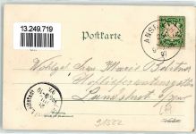 91522 W8800 Ansbach , Mittelfr 1897 Lithographie Graf von Platen Königliches Schloss Oberer Markt Kirche