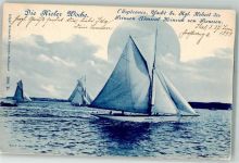 24103 W2300 Kiel , Ostsee 1899 Foto AK Kieler Woche Yacht Prinzen Admiral Heinrich von Preußen