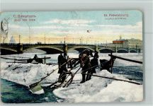 St. Petersburg Petrograd - Eisblöcke schneiden