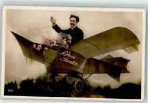 Bonne Annee AK Glückwunsch Flugzeug 1911 Fotomontage AK