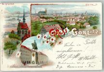 02826 O8900 Görlitz , Neiße 1900 Lithographie Denkmal Kaiser Wilhelm Kirche Das heiligeGrab