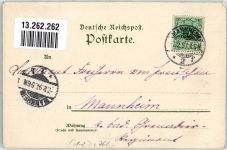 W7500 Karlsruhe , Baden Gruss aus Großherzog Friedrich v. Baden , Schloss, Festhalle, Engel Adel Baden 1897 Lithographie