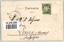 88131 W8990 Lindau Bodensee Prägedruck Lithographie Bodensee Hafeneinfahrt Leuchtturm Bayr. Köwe Wappen Passepartout