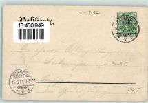 01454 O8142 Radeberg 1904 Gebrauchsspuren Kirche Schule Bahnhof König Albert-Denkmal