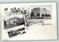 Roudnice / Raudnitz 1900 - Skola, Teilansicht AK Böhmen
