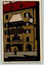 Innsbruck Goldenes Dachl AK Künstlersteindruck Lithographie
