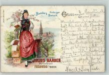 W7800 Freiburg im Breisgau Baders Bretzeln - Gruss aus Lebensmittel 1898