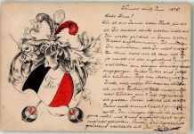 O5300 Weimar , Thür Ort lt. Stempel Studentenwappen 1898 Lithographie