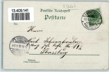 09669 O9262 Frankenberg , Sachs 1898 Gebrauchsspuren Gruss aus - Litho, Kriegerdenkmal, Rathaus, Bürgerschule , Eckknick