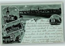90100 Delle Lithographie / Mondschein Kirche Cafe Dudrof Schule